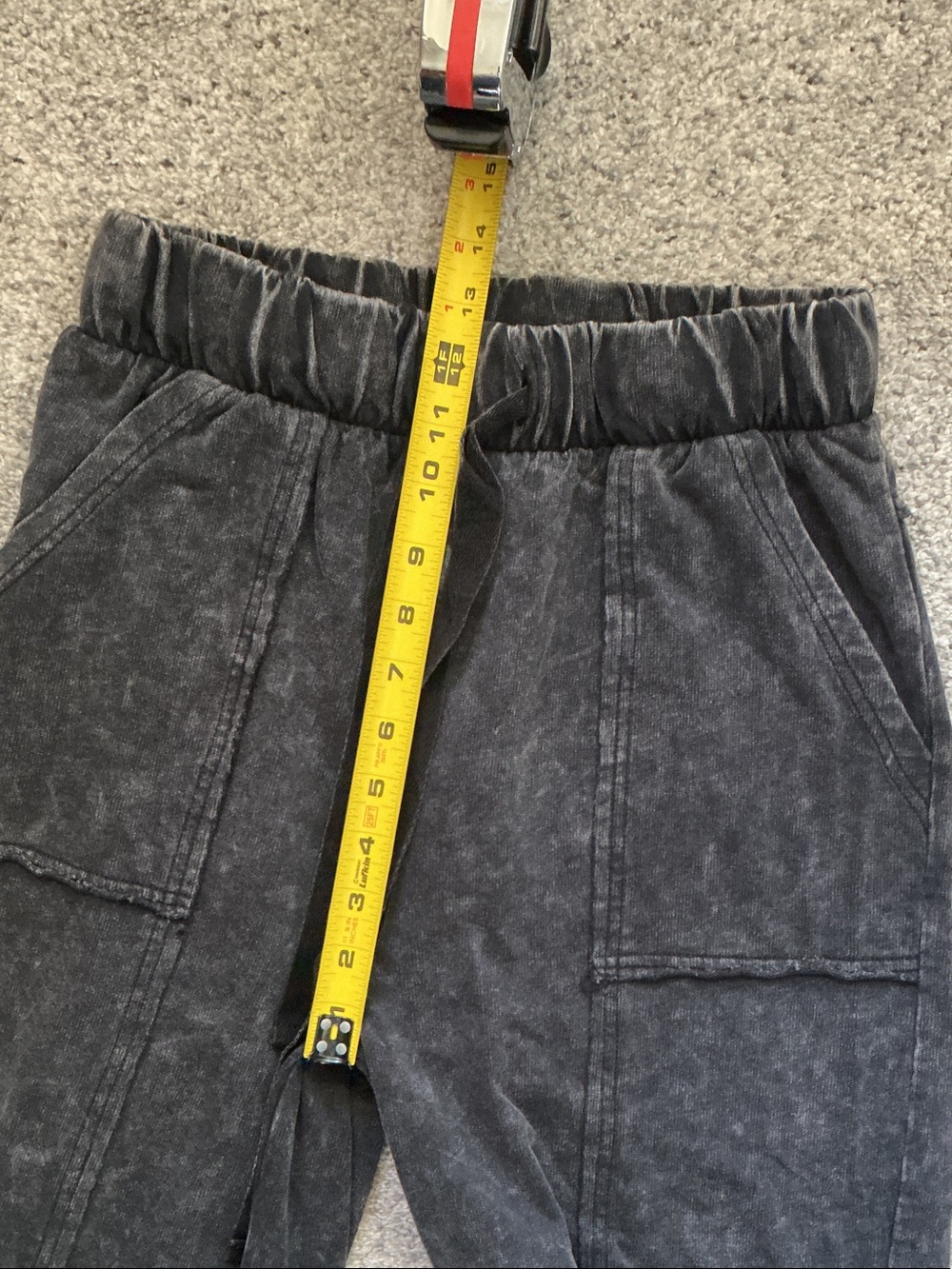 New Zenana Outfitters Kick Flare Wide Leg Pants ~ Washed Charcoal Black - Picture 7 of 10